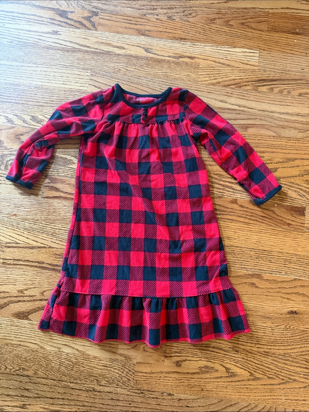 Kids Red and Black Buffalo Plaid Nightgown